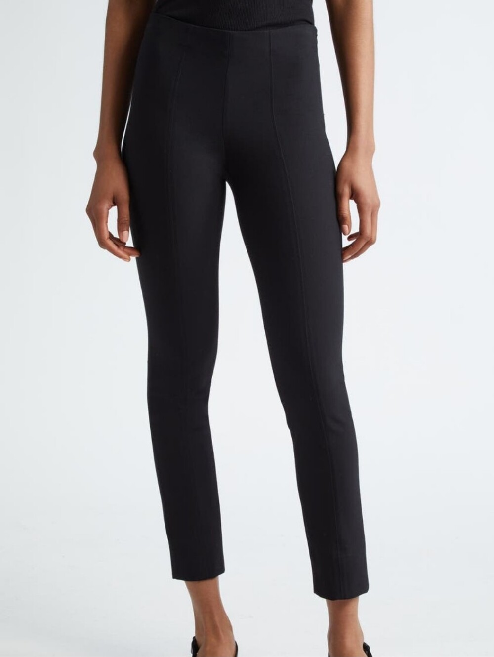 Vince Mid-Rise Stitch Front Seam Ankle Leggings